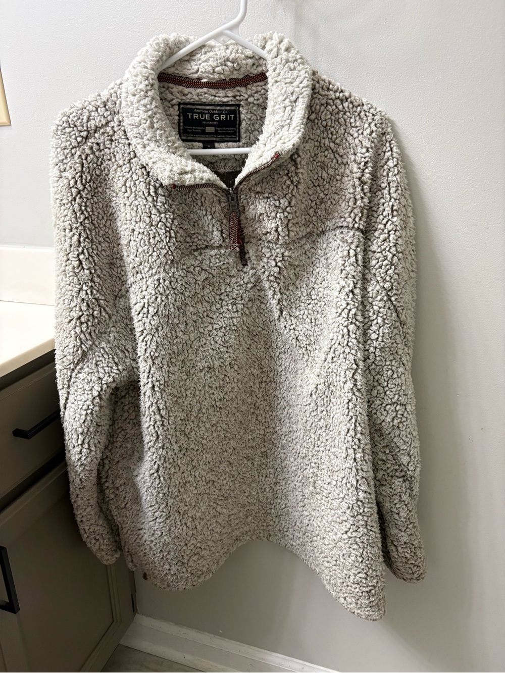 True Grit Cream Sherpa Half-Zip Pullover